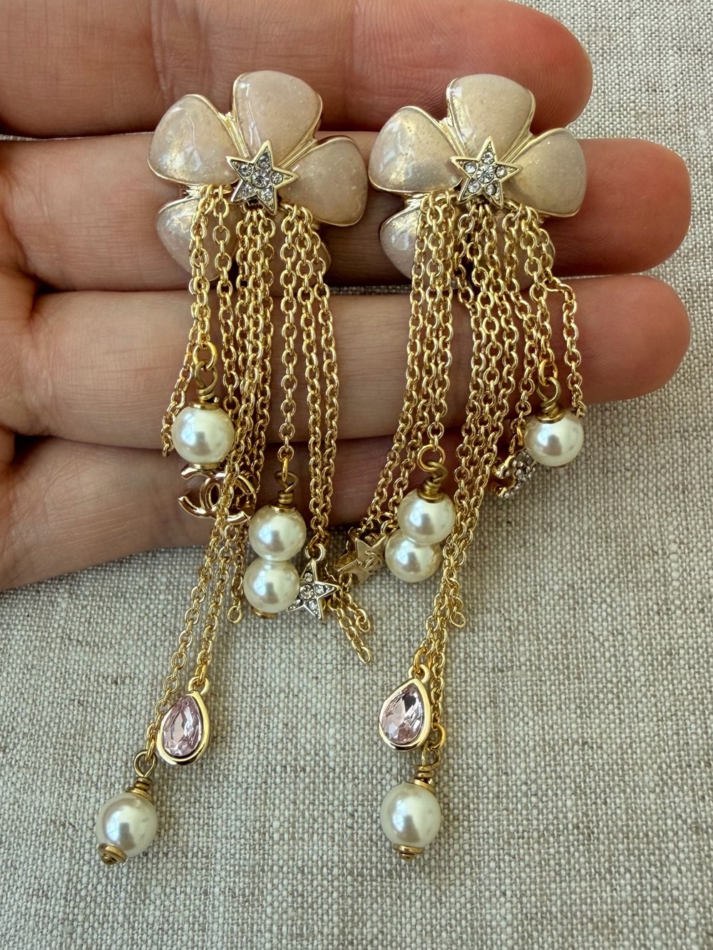 Chanel Pearl & Crystals Pendant Earrings 🌸✨ - Picture 12 of 12